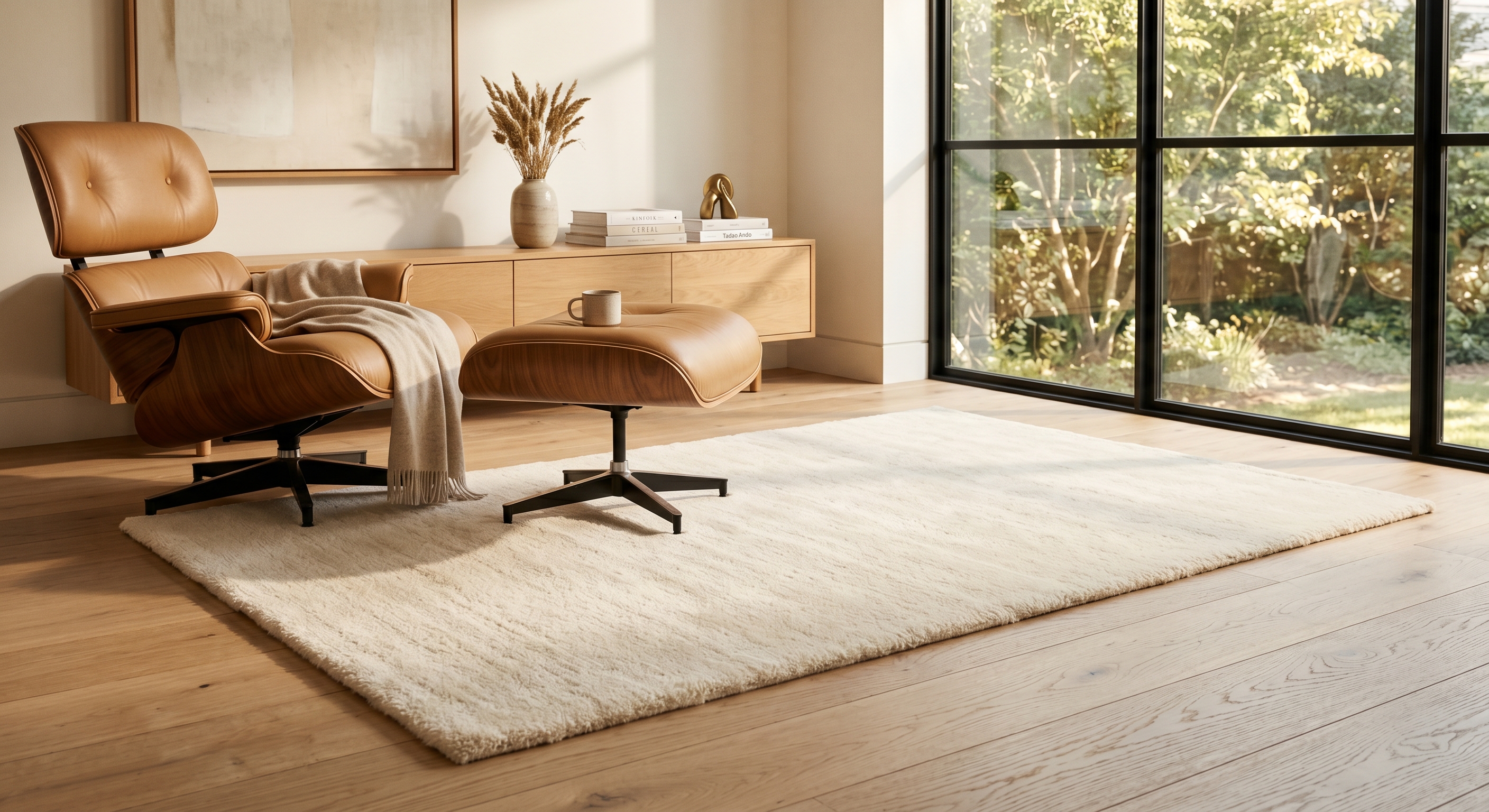 Softloom premium short-pile cashmere rug in a refined living space